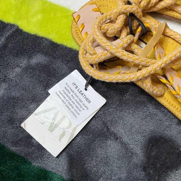 Zara Yellow Sandals with Tassel Accents - Picture 8 of 9
